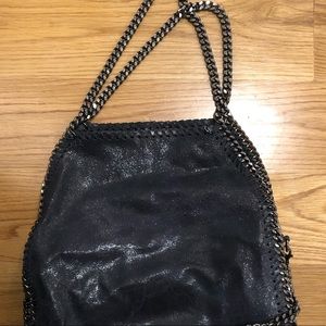 Navy faux leather tote bag/ Multi-use everyday bag